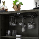 Wine Bar Cabinet, Liquor Storage Credenza, Sideboard with Wine Racks & Stemware Holder