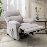 Power Lift Chair with Massage and Heating Function Soft Fabric Upholstery Recliner for Living Room,Light Gray