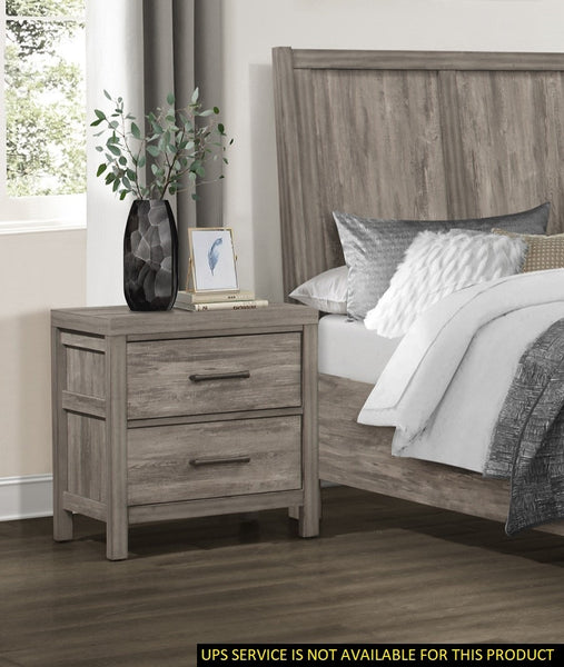 Rustic Style Bedroom Grey Nightstand