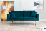COOLMORE  Velvet  Sofa , Accent sofa .loveseat sofa with rose gold metal feet  and  Teal  Velvet