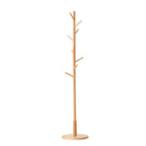 Coat Rack, Wooden Coat Rack / Hat Rack Wall Freestanding with 4/8 Hooks, Easy Assemble Coat Rack Round Base Bracket for Clothes, Hats, Accessories, for Bedroom, Office, Hallway, Entrance
