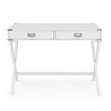 White Computer Desk with Storage, Sturdy Table for home office