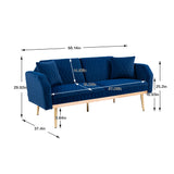 COOLMORE  Velvet  Sofa , Accent sofa .loveseat sofa with rose gold metal feet  and  Teal  Velvet