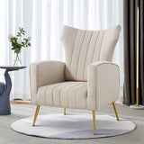 Modern Velvet Accent Chair with Arms, Wingback Reading Chair