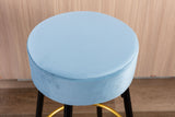 Counter Height Bar Stools Set of 2, Velvet Kitchen Stools Upholstered Dining Chair Stools 24 Inches Height with Golden Footrest for Kitchen Island Coffee Shop Bar Home Balcony,