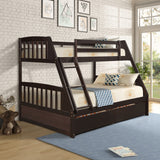 Solid Wood Twin Over Full Bunk Bed with Two Storage Drawers