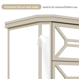 Elegant Mirrored 3-Drawer Chest with Golden Lines Storage Cabinet for Living Room, Hallway, Entryway