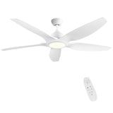 Modern 60 In Intergrated LED Ceiling Fan Lighting with White ABS Blade