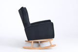 Mid Century Modern Velvet Upholstered Rocking Chair Padded Seat for Living Room Bedroom