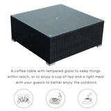Patio Furniture Sets, 8-Piece Patio Wicker Corner Sofa with Cushions, Ottoman and Coffee Table