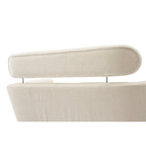 Beige Loveseat Small Sofa, With 2 Throw Pillows, Gold Metal Legs