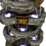 47” Tall Indoor/Outdoor Water Fountain Waterfall simulated rock With LED