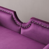 Purple Velvet Upholstered Loveseat