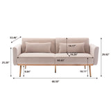 COOLMORE  Velvet  Sofa , Accent sofa .loveseat sofa with  metal  feet