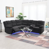 Home Theater Seating Modern Manual Recliner Sofa Chairs with Storage Box