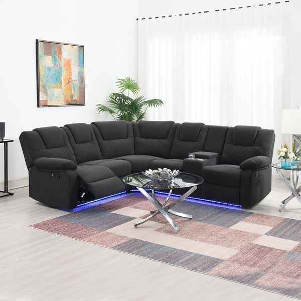 Home Theater Seating Modern Manual Recliner Sofa Chairs with Storage Box
