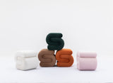 S-shape Velvet Fabric Ottoman Makeup Stool Footstool,Light Pink