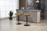 COOLMORE Swivel Bar Stools Set of 2 Adjustable Counter Height Chairs with Footrest for Kitchen, Dining Room 2PC/SET