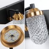 5-Lights Crystal Vanity Lights for Bathroom Lighting Fixture Black Gold Vintage Vanity Light LED Bathroom Wall Light Fixture