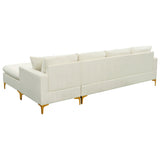 Cream Sectional Sofa with Ottoman