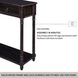 TREXM Console Table Sofa Table with Drawers for Entryway with Projecting Drawers and Long Shelf (Espresso)
