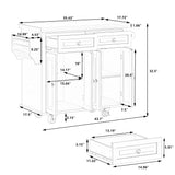 Kitchen Island Cart with Two Storage Cabinets