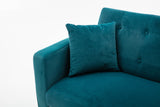 COOLMORE  Velvet  Sofa , Accent sofa .loveseat sofa with rose gold metal feet  and  Teal  Velvet