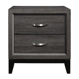 Contemporary Styling Gray Finish Nightstand Dovetail Drawers