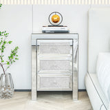 Silver Mirrored Nightstand