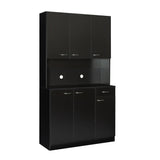 Tall Kitchen Cabinet, with 6-Doors, 1-Open Shelves and 1-Drawer