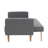 Dark Grey Double Corner Folding Sofa Bed, Two Throw Pillows