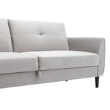 Grey Modern flat  Sofa Bed with Storage Box for Compact Living Space