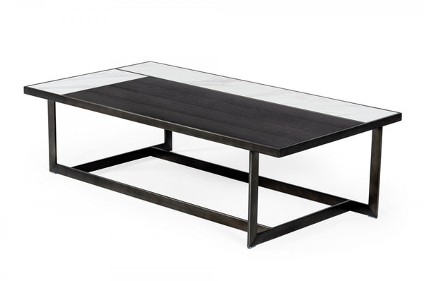 Grey Modern Ceramic & Grey Walnut Coffee Table