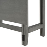 Grey Wood Extendable Dining Table with Drop Leaf