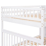 Full Over Full Bunk Bed with 2 Drawers and Staircase