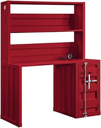 Cargo Desk & Hutch, Red