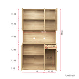 Tall Kitchen Cabinet, with 6-Doors, 1-Open Shelves and 1-Drawer