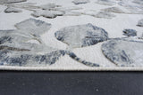 Ivory, Brown, Blue and Gray Chenille High-Low Area Rug 5x8