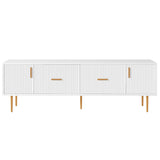 U-Can Modern TV Stand with 5 Champagne Legs - Durable, Stylish and Spacious，TVS Up to 75''