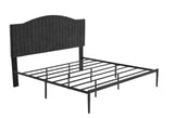 King bed Beautiful line stripe cushion headboard  Strong iron frame with high temperature paint