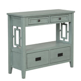 Pine Wood Console Table Entry Sofa Table with 4 Drawers & 1 Storage Shelf for Entryway Living Room Bedroom Hallway Kitchen