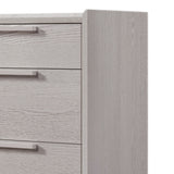 Modern Style Wood Grain 9-Drawer Dresser with Solid Wood Legs, Stone Gray