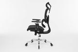 Multifunctional Mesh Office Chair - Adjustable Backrest Height, 4D Arms, Lumbar Support, Headrest and Tilt Angle - Metal Base Quiet Rubber Wheels Ergonomic High Back Computer Desk Chair (Black)