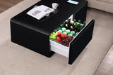 Modern Smart mini Coffee Table with Built in Fridge, Outlet protection,Wireless charging module,Mechanical temperature control,Power socket,USB interface And Ice Water interface.