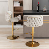 Swivel Barstools Adjustable Seat Height, Modern PU Upholstered Bar Stools
