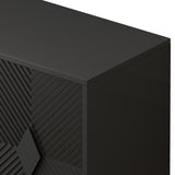 31.50" Modern 2 Door Wooden Cabinet with Featuring Two-tier Storage, for Office, Dining Room and Living Room, Painted in Black