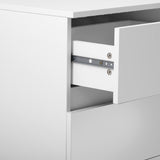 Nightstand with 2 Drawers,USB Charging Ports and Remote Control LED Light-White