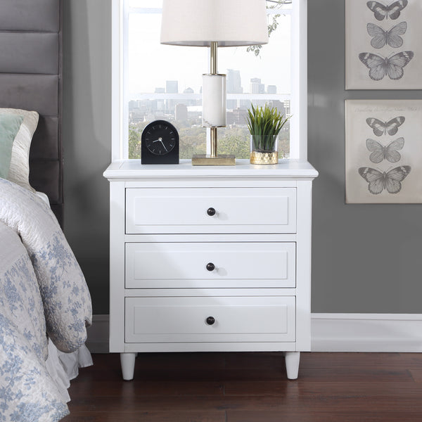 3-Drawer Nightstand Storage Wood Cabinet