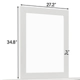 4 Pieces Traditional Concise Style White Bedroom Sets, Nightstand+ Dresser+ Mirror+ Full Bed
