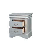 ACME Louis Philippe III Nightstand in Platinum